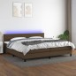 vidaXL Letto a Molle Materasso e LED MarroneScuro 200x200cm in Tessuto vidaXL Letto a Molle Materasso e LED MarroneScuro 200x200cm in Tessuto