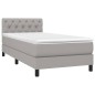 vidaXL Letto a Molle Materasso e LED Grigio Chiaro 80x200 cm Tessuto