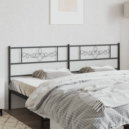 vidaXL Testiera in Metallo Nero 193 cm