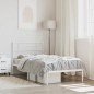 vidaXL Giroletto con Testiera Metallo Bianco 75x190 cm vidaXL Giroletto con Testiera Metallo Bianco 75x190 cm
