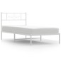 vidaXL Giroletto con Testiera Metallo Bianco 75x190 cm vidaXL Giroletto con Testiera Metallo Bianco 75x190 cm
