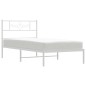 vidaXL Giroletto con Testiera Metallo Bianco 75x190 cm vidaXL Giroletto con Testiera Metallo Bianco 75x190 cm