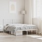 vidaXL Giroletto con Testiera Metallo Bianco 160x200 cm vidaXL Giroletto con Testiera Metallo Bianco 160x200 cm