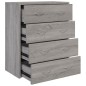 vidaXL Credenza con 4 Cassetti 60x30,5x71 cm Grigio sonoma vidaXL Credenza con 4 Cassetti 60x30,5x71 cm Grigio sonoma
