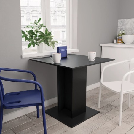 vidaXL Tavolo da Pranzo Nero 80x80x75 cm in Legno Multistrato