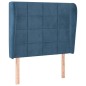 Testiera ad Orecchio Blu Scuro 93x23x118/128 cm in Velluto