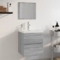 Set di Mobili da Bagno Grigio Sonoma in Legno Multistrato