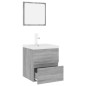 Set di Mobili da Bagno Grigio Sonoma in Legno Multistrato