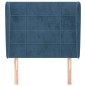 Testiera ad Orecchio Blu Scuro 93x23x118/128 cm in Velluto