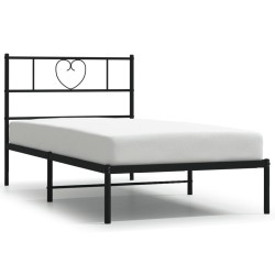 vidaXL Giroletto con Testiera in Metallo Nero 90x200 cm
