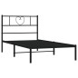 vidaXL Giroletto con Testiera in Metallo Nero 90x200 cm