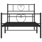 vidaXL Giroletto con Testiera e Pediera Metallo Nero 100x190 cm vidaXL Giroletto con Testiera e Pediera Metallo Nero 100x190 cm