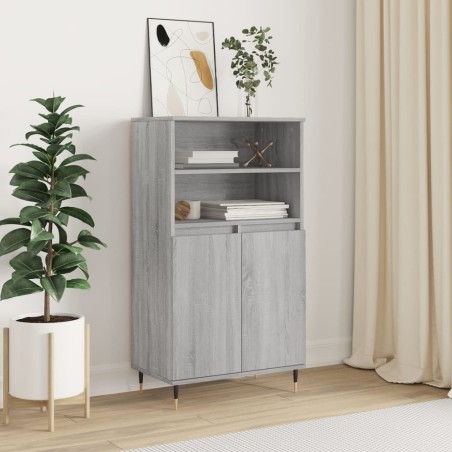 vidaXL Credenza Grigio Sonoma 60x36x110 cm in Legno Multistrato