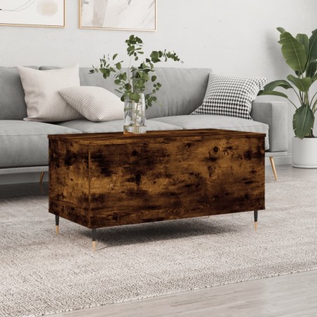 vidaXL Tavolino da Salotto Rovere Fumo 90x44,5x45 cm Legno Multistrato