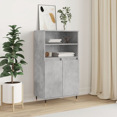 vidaXL Credenza Grigio Cemento 60x36x110 cm in Legno Multistrato