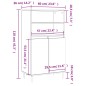 vidaXL Credenza Grigio Cemento 60x36x110 cm in Legno Multistrato vidaXL Credenza Grigio Cemento 60x36x110 cm in Legno Multistrato