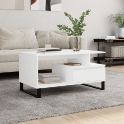 vidaXL Tavolino da Salotto Bianco 90x49x45 cm in Legno Multistrato