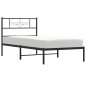 vidaXL Giroletto con Testiera in Metallo Nero 75x190 cm vidaXL Giroletto con Testiera in Metallo Nero 75x190 cm
