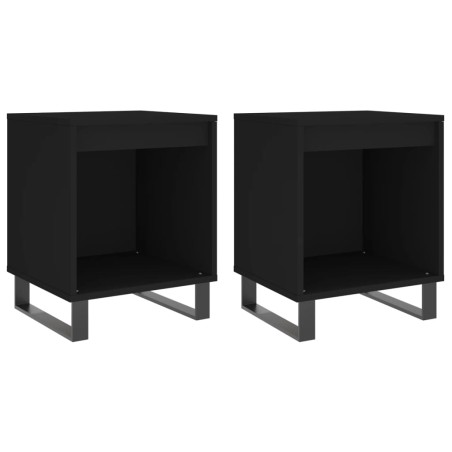 vidaXL Comodini 2pz Neri 40x35x50 cm in Legno Multistrato