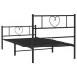 vidaXL Giroletto con Testiera e Pediera Metallo Nero 107x203 cm vidaXL Giroletto con Testiera e Pediera Metallo Nero 107x203 cm