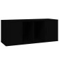 Mobile Porta TV Nero 100x35x40 cm in Legno Multistrato Mobile Porta TV Nero 100x35x40 cm in Legno Multistrato
