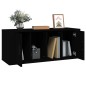 Mobile Porta TV Nero 100x35x40 cm in Legno Multistrato Mobile Porta TV Nero 100x35x40 cm in Legno Multistrato