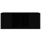 Mobile Porta TV Nero 100x35x40 cm in Legno Multistrato Mobile Porta TV Nero 100x35x40 cm in Legno Multistrato