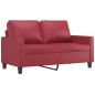 vidaXL Set di Divani 2 pz con Cuscini Rosso Vino in Similpelle vidaXL Set di Divani 2 pz con Cuscini Rosso Vino in Similpelle