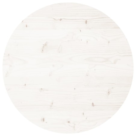 vidaXL Piano Tavolo Rotondo Bianco Ø60x3 cm in Legno Massello di Pino