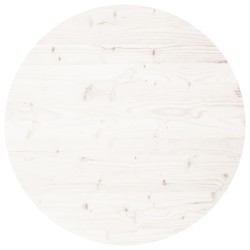 vidaXL Piano Tavolo Rotondo Bianco Ø80x3 cm in Legno Massello di Pino