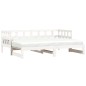 vidaXL Divano Letto con Letto Estraibile Bianco 90x190cm Massello Pino