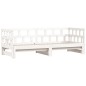vidaXL Divano Letto con Letto Estraibile Bianco 90x190cm Massello Pino