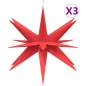 vidaXL Illuminazioni Stella Moravia con LED 3pz Pieghevoli Rosse 57cm vidaXL Illuminazioni Stella Moravia con LED 3pz Pieghevoli Rosse 57cm