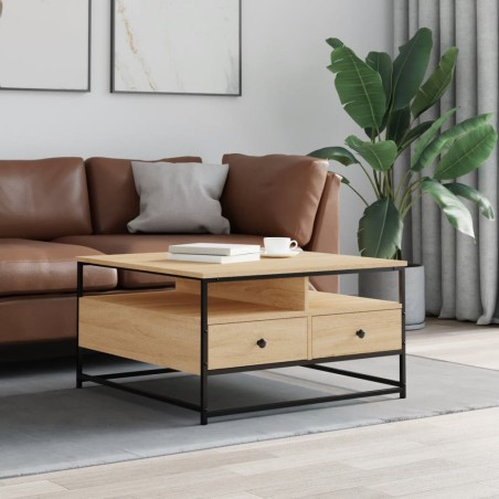 vidaXL Tavolino da Salotto Rovere Sonoma 80x80x45cm Legno Multistrato
