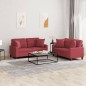 vidaXL Set di Divani 2 pz con Cuscini Rosso Vino in Similpelle vidaXL Set di Divani 2 pz con Cuscini Rosso Vino in Similpelle