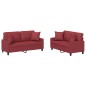 vidaXL Set di Divani 2 pz con Cuscini Rosso Vino in Similpelle vidaXL Set di Divani 2 pz con Cuscini Rosso Vino in Similpelle