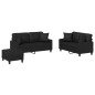 vidaXL Set di Divani 3 pz con Cuscini Nero in Similpelle vidaXL Set di Divani 3 pz con Cuscini Nero in Similpelle