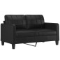 vidaXL Set di Divani 3 pz con Cuscini Nero in Similpelle vidaXL Set di Divani 3 pz con Cuscini Nero in Similpelle