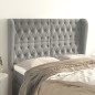 Testiera ad Orecchio Grigio Chiaro 147x23x118/128 cm in Velluto Testiera ad Orecchio Grigio Chiaro 147x23x118/128 cm in Velluto