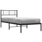 vidaXL Giroletto con Testiera Metallo Nero 100x200 cm vidaXL Giroletto con Testiera Metallo Nero 100x200 cm
