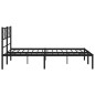 vidaXL Giroletto con Testiera in Metallo Nero 120x190 cm vidaXL Giroletto con Testiera in Metallo Nero 120x190 cm