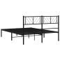 vidaXL Giroletto con Testiera in Metallo Nero 120x190 cm vidaXL Giroletto con Testiera in Metallo Nero 120x190 cm
