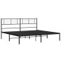 vidaXL Giroletto con Testiera in Metallo Nero 180x200 cm