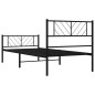 vidaXL Giroletto con Testiera e Pediera Metallo Nero 80x200 cm