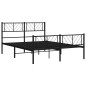 vidaXL Giroletto con Testiera e Pediera Metallo Nero 120x200 cm vidaXL Giroletto con Testiera e Pediera Metallo Nero 120x200 cm