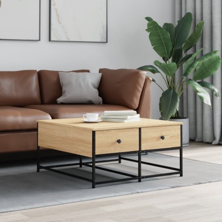 vidaXL Tavolino da Salotto Rovere Sonoma 80x80x40 cm Legno Multistrato