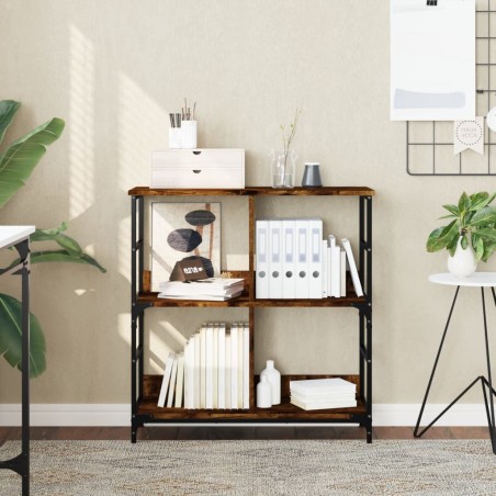 vidaXL Libreria Rovere Fumo 78,5x33x82 cm in Legno Multistrato