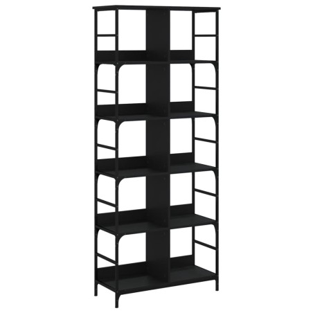 vidaXL Libreria Nera 78,5x33x188,5 cm in Legno Multistrato