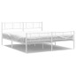 vidaXL Giroletto con Testiera e Pediera Metallo Bianco 200x200 cm vidaXL Giroletto con Testiera e Pediera Metallo Bianco 200x200 cm