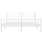 vidaXL Giroletto con Testiera e Pediera Metallo Bianco 200x200 cm vidaXL Giroletto con Testiera e Pediera Metallo Bianco 200x200 cm